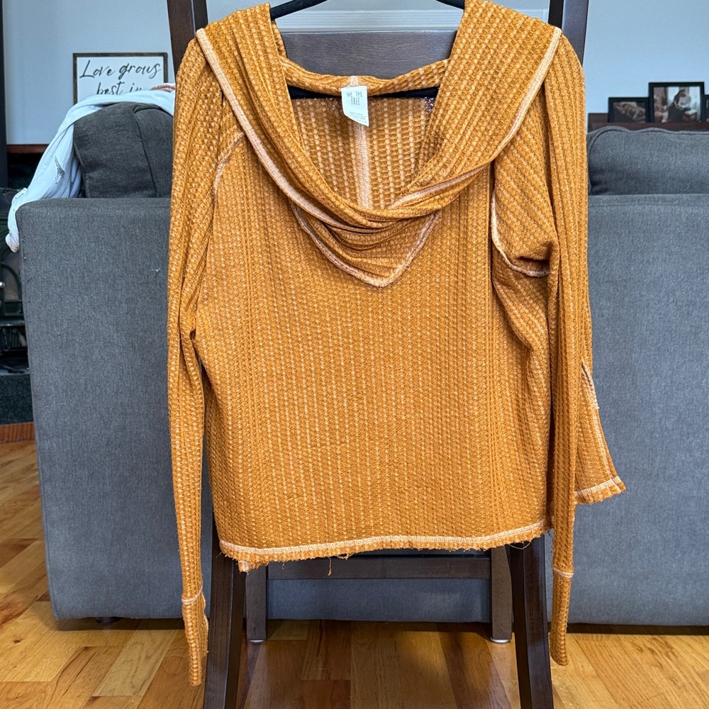 We The Free Mustard Cowl Neck Sweater